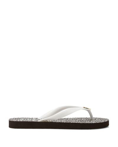 tory burch white rubber flip flops